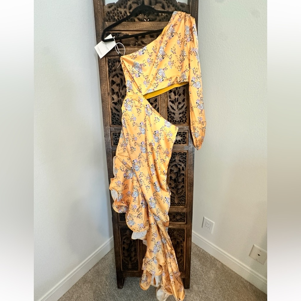 Asymmetrical Yellow Floral Dress NWT